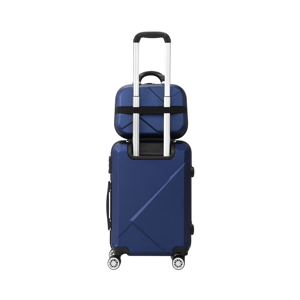 Mazam 2PCS Luggage Suitcase Trolley Set Travel TSA Lock Storage Hard Case Navy-Luggage-PEROZ Accessories