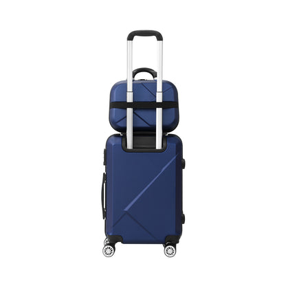 Mazam 2PCS Luggage Suitcase Trolley Set Travel TSA Lock Storage Hard Case Navy-Luggage-PEROZ Accessories