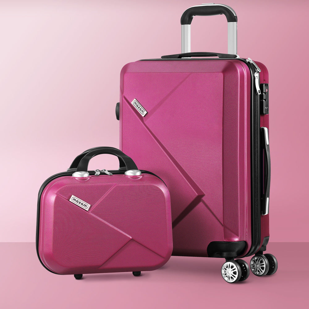 Mazam 28&quot; Luggage Suitcase Trolley Set Travel TSA Lock Red-Luggage Sets-PEROZ Accessories