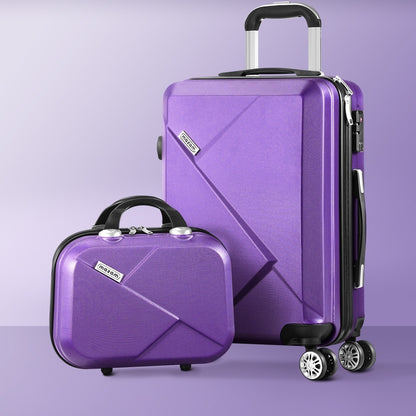 Mazam 2PCS Luggage Set TSA Lock Hard Case Purple-Luggage Sets-PEROZ Accessories