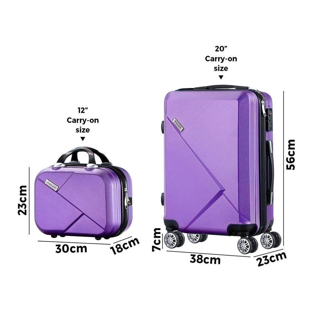 Mazam 2PCS Luggage Set TSA Lock Hard Case Purple-Luggage Sets-PEROZ Accessories