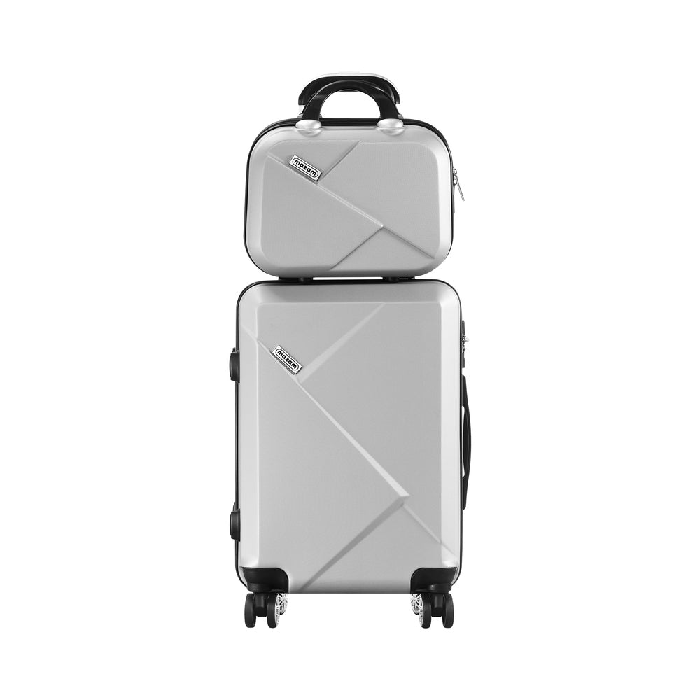 Mazam 2PCS Luggage Set TSA Lock Hard Case Silver-Luggage Sets-PEROZ Accessories