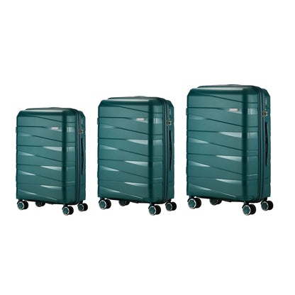 Mazam 3PCS Luggage Set Travel TSA Lock PP Case Green-Luggage Sets-PEROZ Accessories
