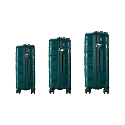 Mazam 3PCS Luggage Set Travel TSA Lock PP Case Green-Luggage Sets-PEROZ Accessories