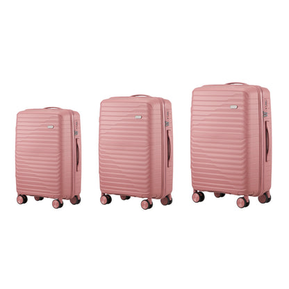 Mazam 3PCS Luggage Suitcase Set TSA Lock Pink PP Case-Luggage Sets-PEROZ Accessories