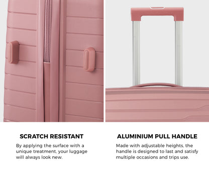 Mazam 3PCS Luggage Suitcase Set TSA Lock Pink PP Case-Luggage Sets-PEROZ Accessories