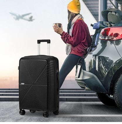 Mazam 3PCS Luggage Suitcase Set Black PP Case TSA Lock-Luggage Sets-PEROZ Accessories