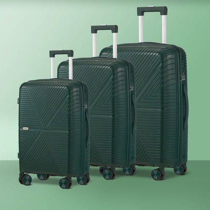 Mazam 3PCS Luggage Suitcase Set Green PP Case TSA Lock-Luggage Sets-PEROZ Accessories