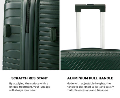 Mazam 3PCS Luggage Suitcase Set Green PP Case TSA Lock-Luggage Sets-PEROZ Accessories