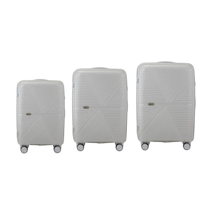 Mazam 3PCS Luggage Suitcase Set Grey PP Case TSA Lock-Luggage Sets-PEROZ Accessories