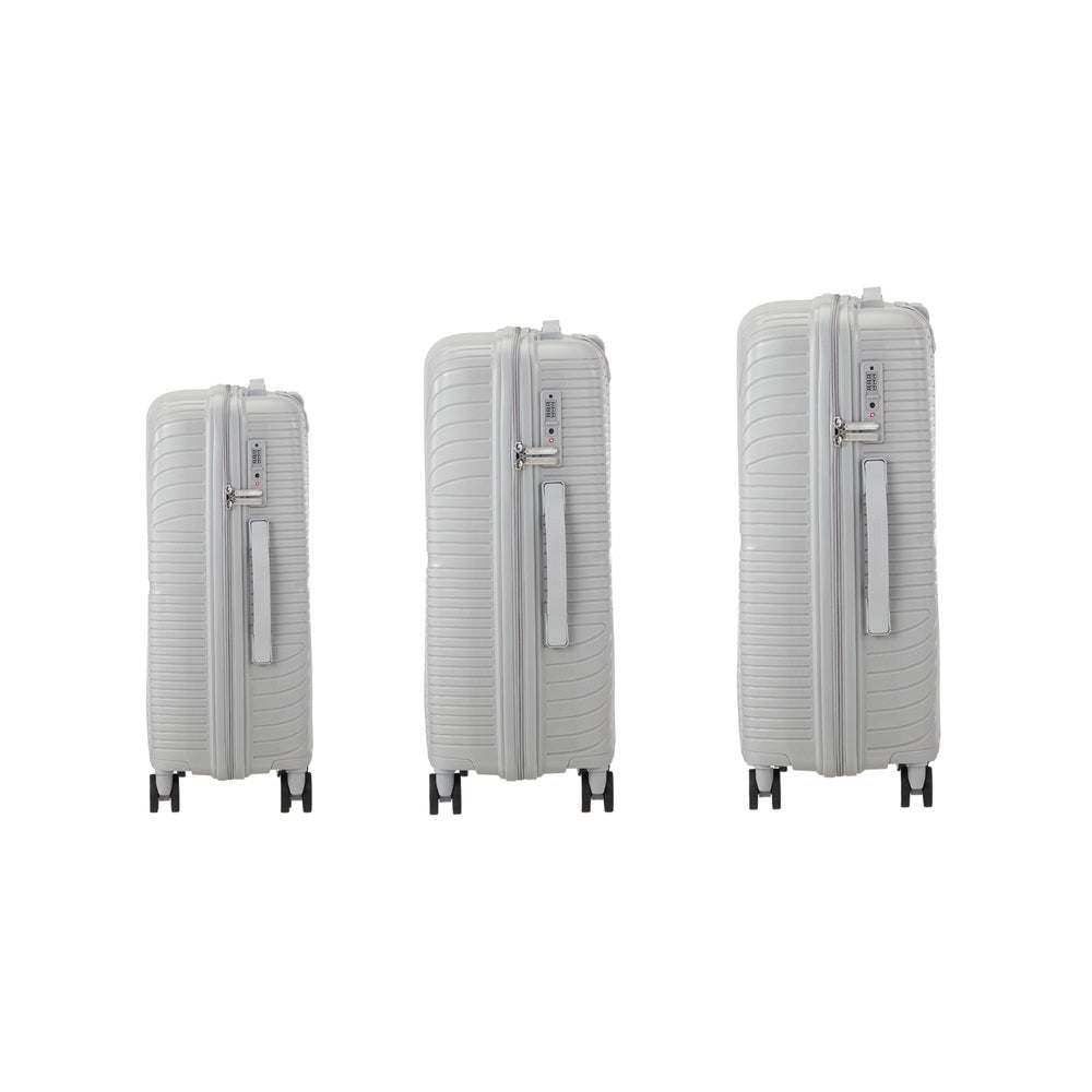 Mazam 3PCS Luggage Suitcase Set Grey PP Case TSA Lock-Luggage Sets-PEROZ Accessories