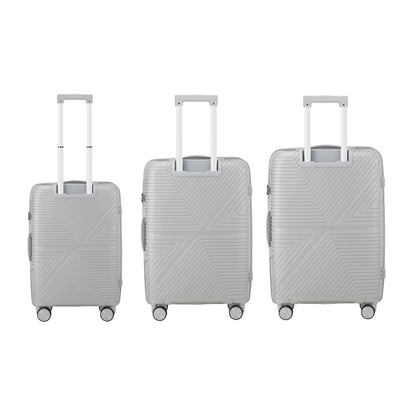 Mazam 3PCS Luggage Suitcase Set Grey PP Case TSA Lock-Luggage Sets-PEROZ Accessories