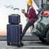 Mazam 2PCS Luggage Suitcase Trolley Set Carry On TSA Hard Case Navy-Luggage Setss-PEROZ Accessories