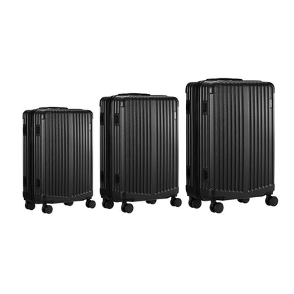 Mazam 3PCS Luggage Set Travel TSA Lock ABS Case Black-Luggage Sets-PEROZ Accessories