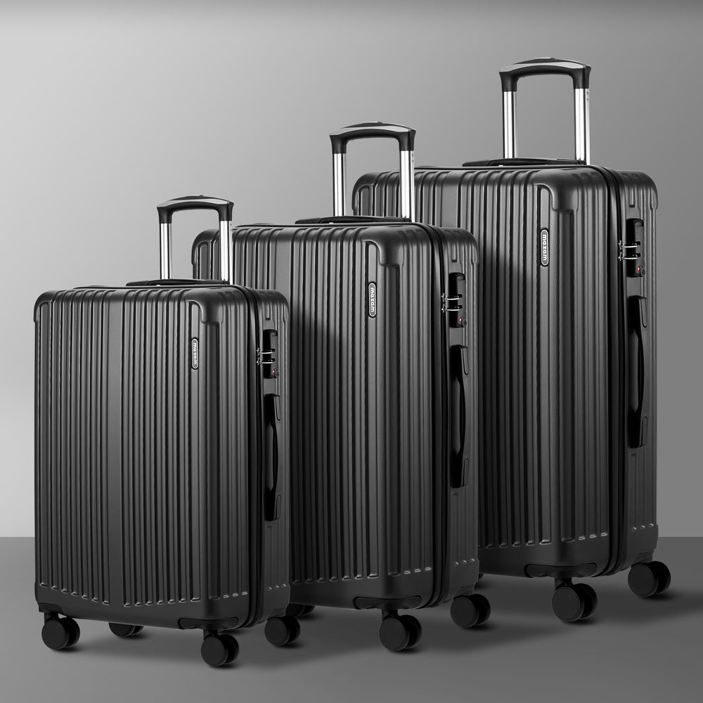 Mazam 3PCS Luggage Set Travel TSA Lock ABS Case Grey-Luggage Sets-PEROZ Accessories