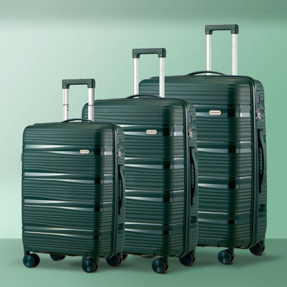 Mazam 3PCS Luggage Suitcase Set PP Case TSA Lock Green-Luggage Sets-PEROZ Accessories