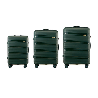 Mazam 3PCS Luggage Suitcase Set PP Case TSA Lock Green-Luggage Sets-PEROZ Accessories