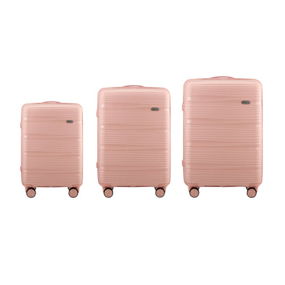 Mazam 3PCS Luggage Suitcase Set PP Case TSA Lock Pink-Luggage Sets-PEROZ Accessories