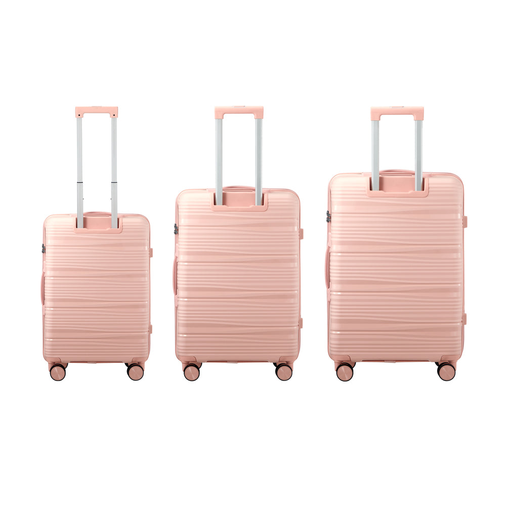 Mazam 3PCS Luggage Suitcase Set PP Case TSA Lock Pink-Luggage Sets-PEROZ Accessories