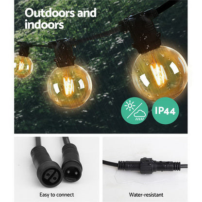 Jingle Jollys 59m LED Festoon Lights Sting Lighting Kits Wedding Outdoor Party-Occasions &gt; Christmas &gt; Outdoor Decorations &amp; Lights-PEROZ Accessories