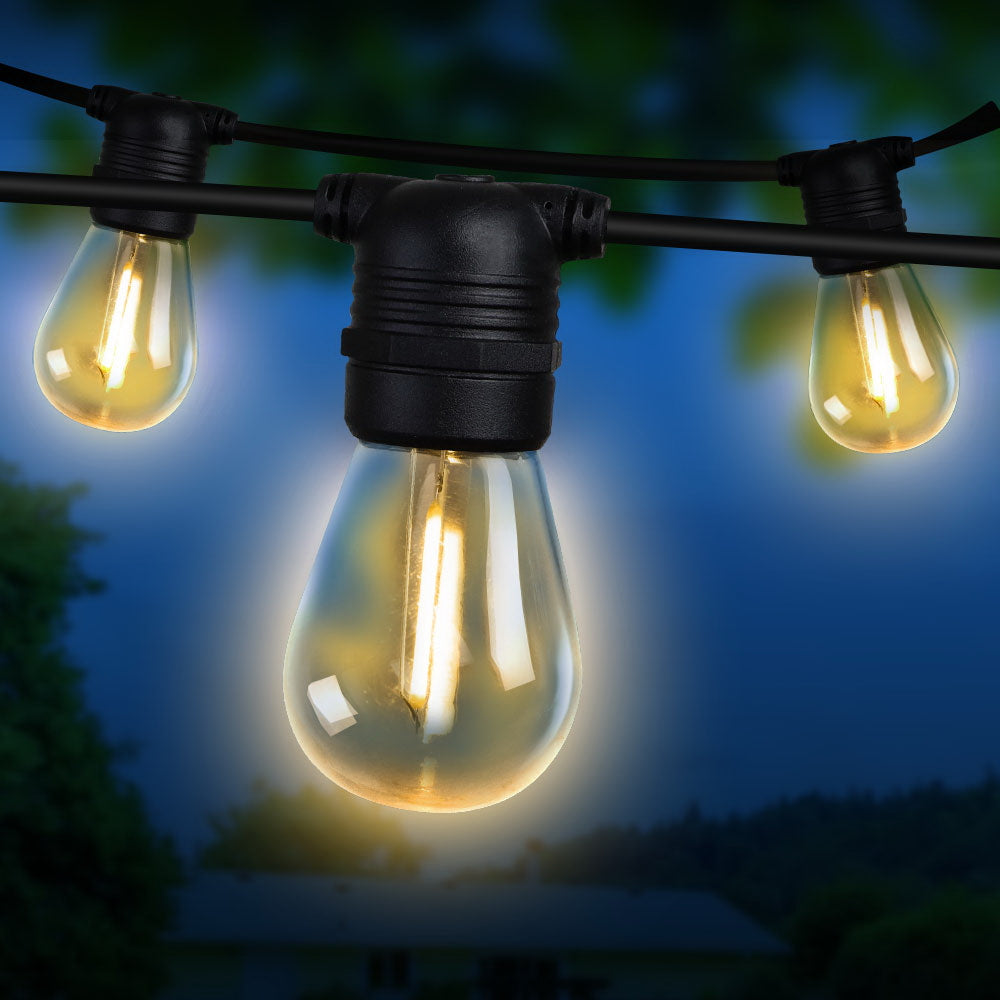 50m LED Festoon String Lights Christmas Decorations Wedding Party Outdoor Garden-Outdoor Lights-PEROZ Accessories