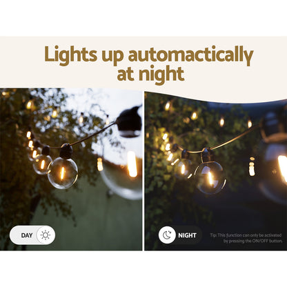 17m Solar Festoon Lights Outdoor LED String Light Wedding Christmas Party-Outdoor Lights-PEROZ Accessories