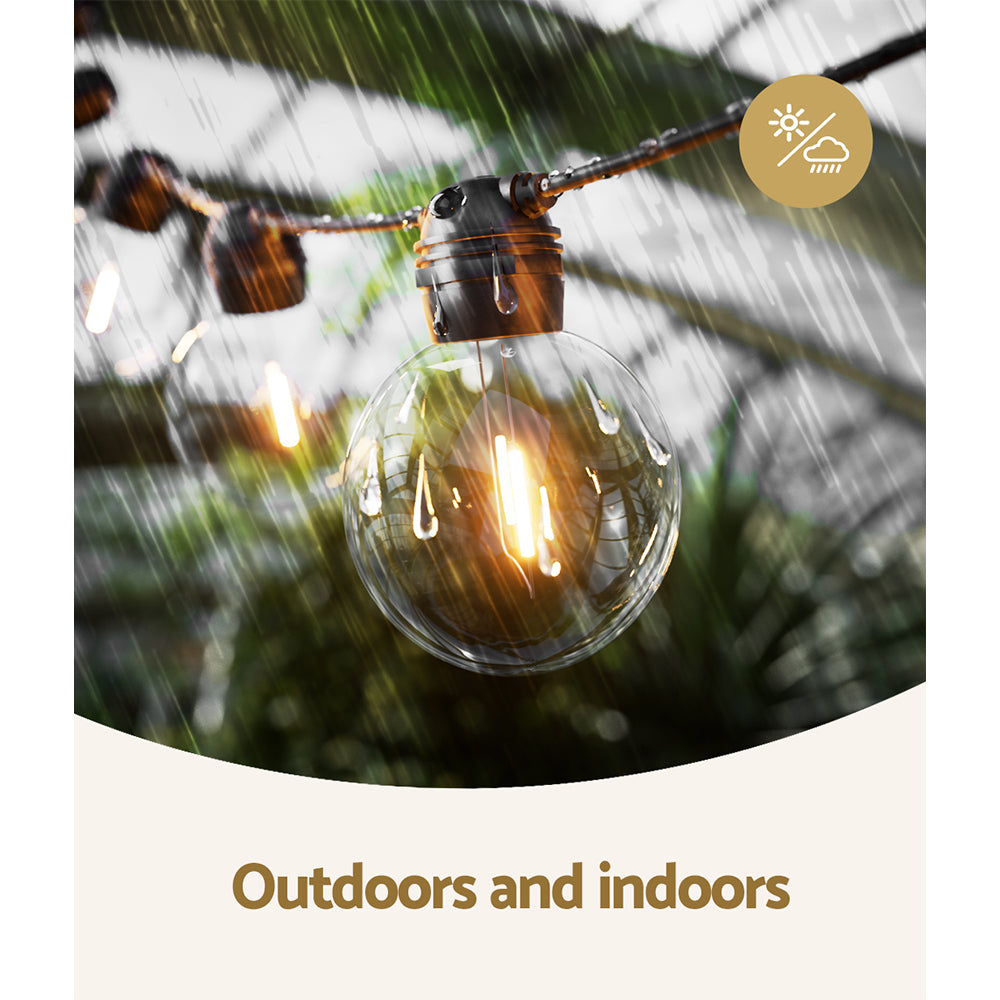 17m Solar Festoon Lights Outdoor LED String Light Wedding Christmas Party-Outdoor Lights-PEROZ Accessories
