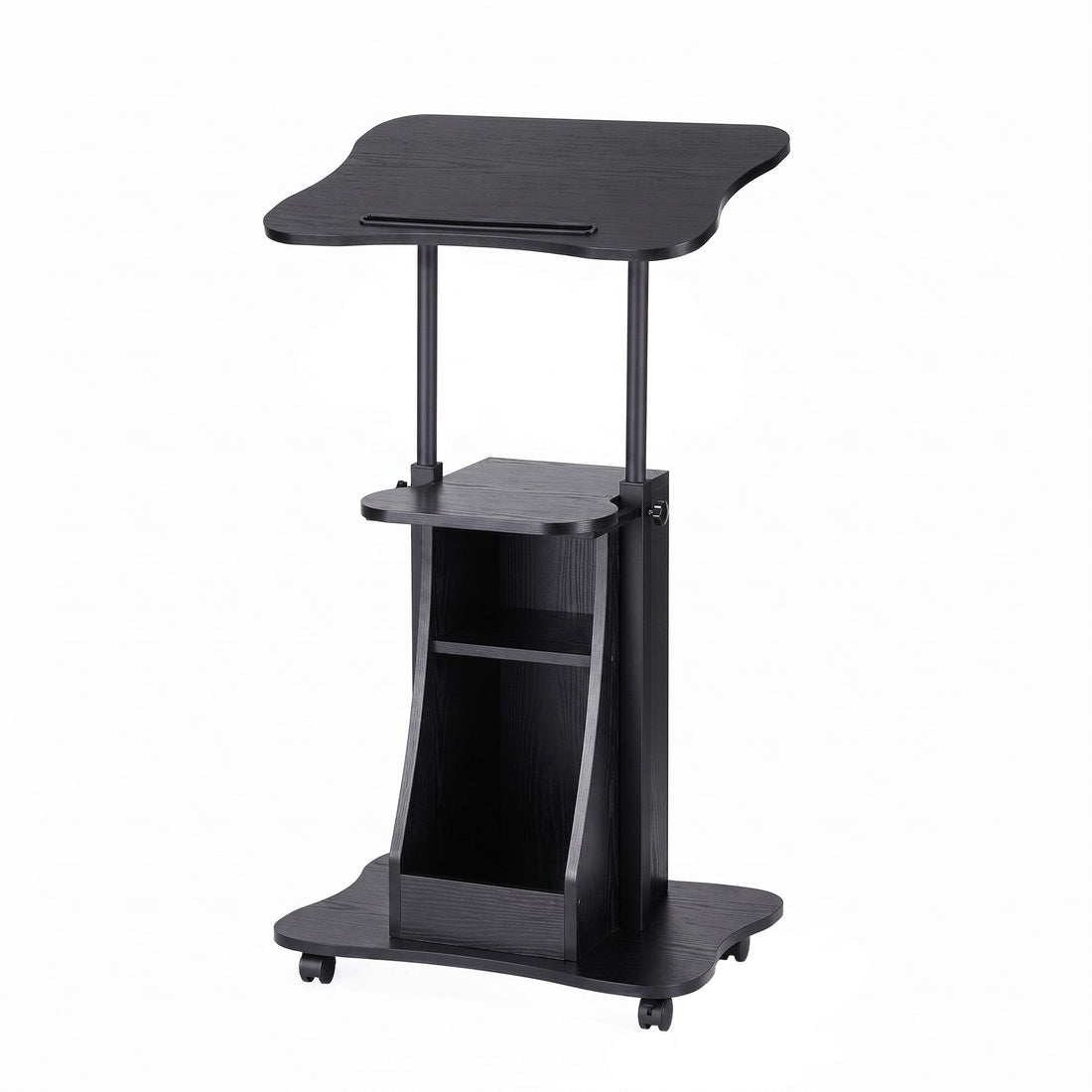 Artiss Mobile Podium Stand with Lockable Wheels Height Adjustable Laptop Desk Black-Furniture > Office > Desks-PEROZ Accessories