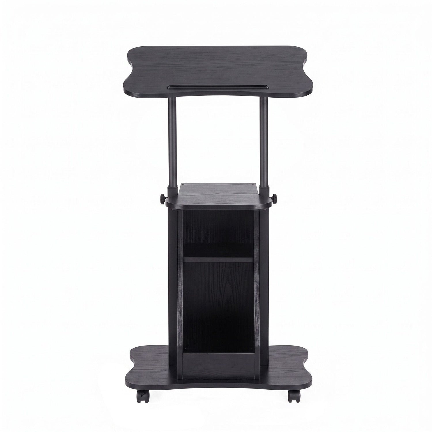 Artiss Mobile Podium Stand with Lockable Wheels Height Adjustable Laptop Desk Black