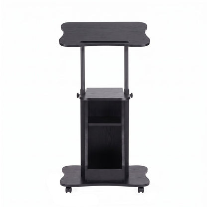 Artiss Mobile Podium Stand with Lockable Wheels Height Adjustable Laptop Desk Black