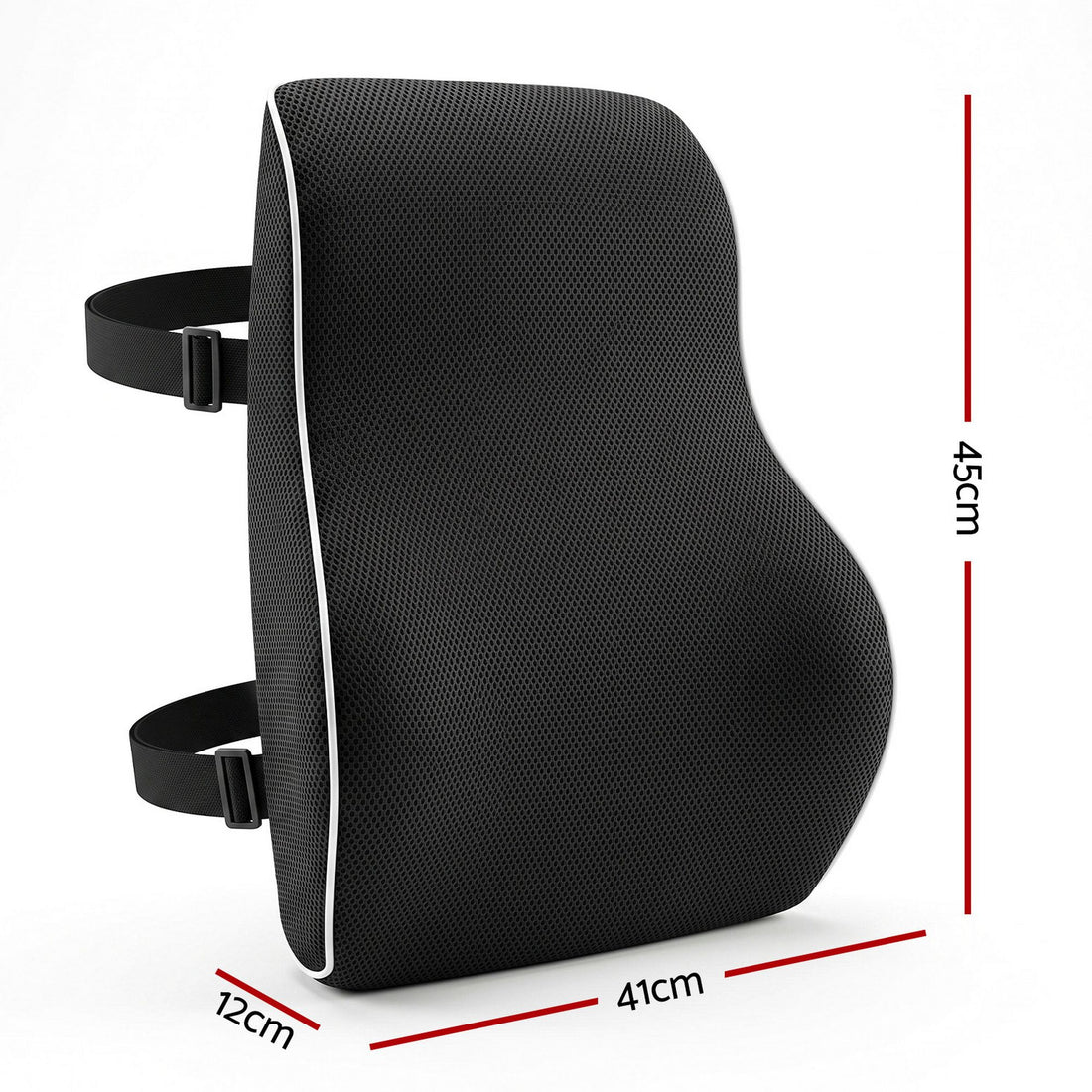 Artiss Ergonomic Lumbar Support Cushion for Office Chair and Car Memory Foam Lumbar Pillow for Back, Breathable Back Support Pillow with Adjustable Straps for Office Gaming Car Home-Home &amp; Garden > Decor > Cushions &amp; Throws-PEROZ Accessories