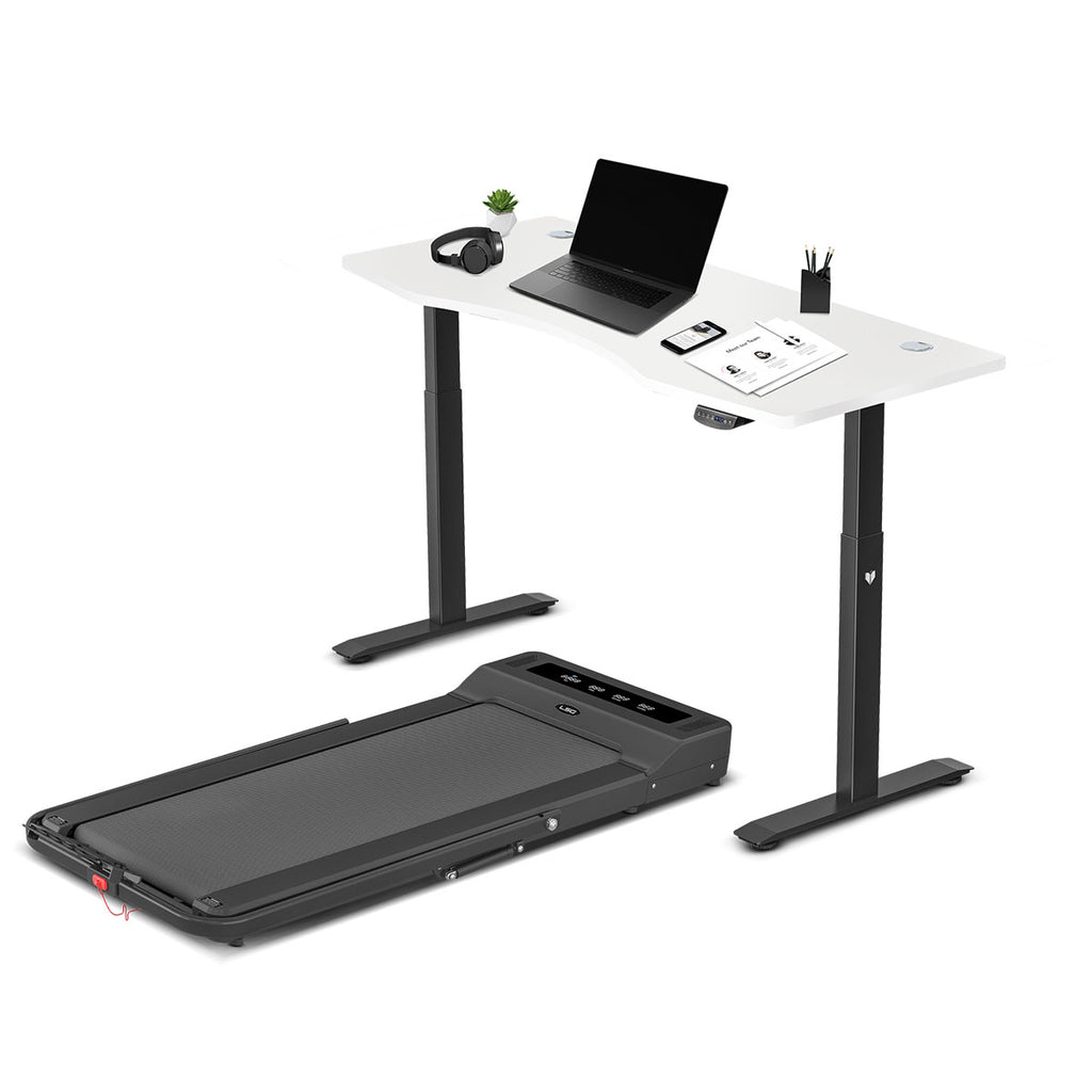 LSG Nimbus Walking Pad Treadmill + ErgoDesk Automatic Standing Desk 1500mm (White)-Walking Pad-PEROZ Accessories