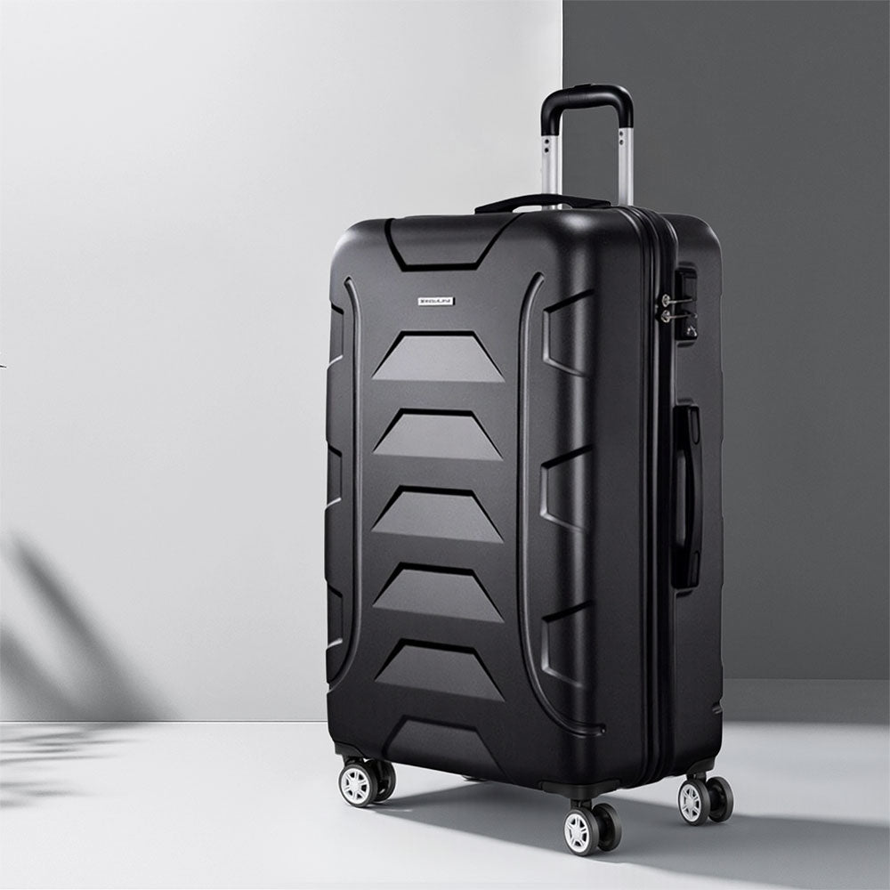 Wanderlite 28 Inch Luggage with TSA Lock Spinner Travel Suitcase Carry On Hard Shell Luggage Case Black-Luggage-PEROZ Accessories