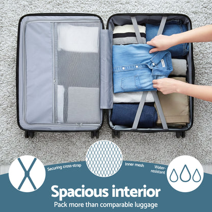 Wanderlite 28" Luggage Suitcase Trolley Travel TSA Lightweight Hard Case Teal-Home &amp; Garden > Travel > Suitcases-PEROZ Accessories