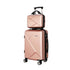 Wanderlite 2pc Luggage 12" 20" Trolley Travel Suitcase Storage Carry On TSA Lock Rose Gold-Home & Garden > Travel > Suitcases-PEROZ Accessories