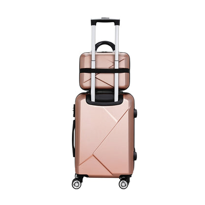 Wanderlite 2pc Luggage 12&quot; 20&quot; Trolley Travel Suitcase Storage Carry On TSA Lock Rose Gold-Home &amp; Garden &gt; Travel &gt; Suitcases-PEROZ Accessories