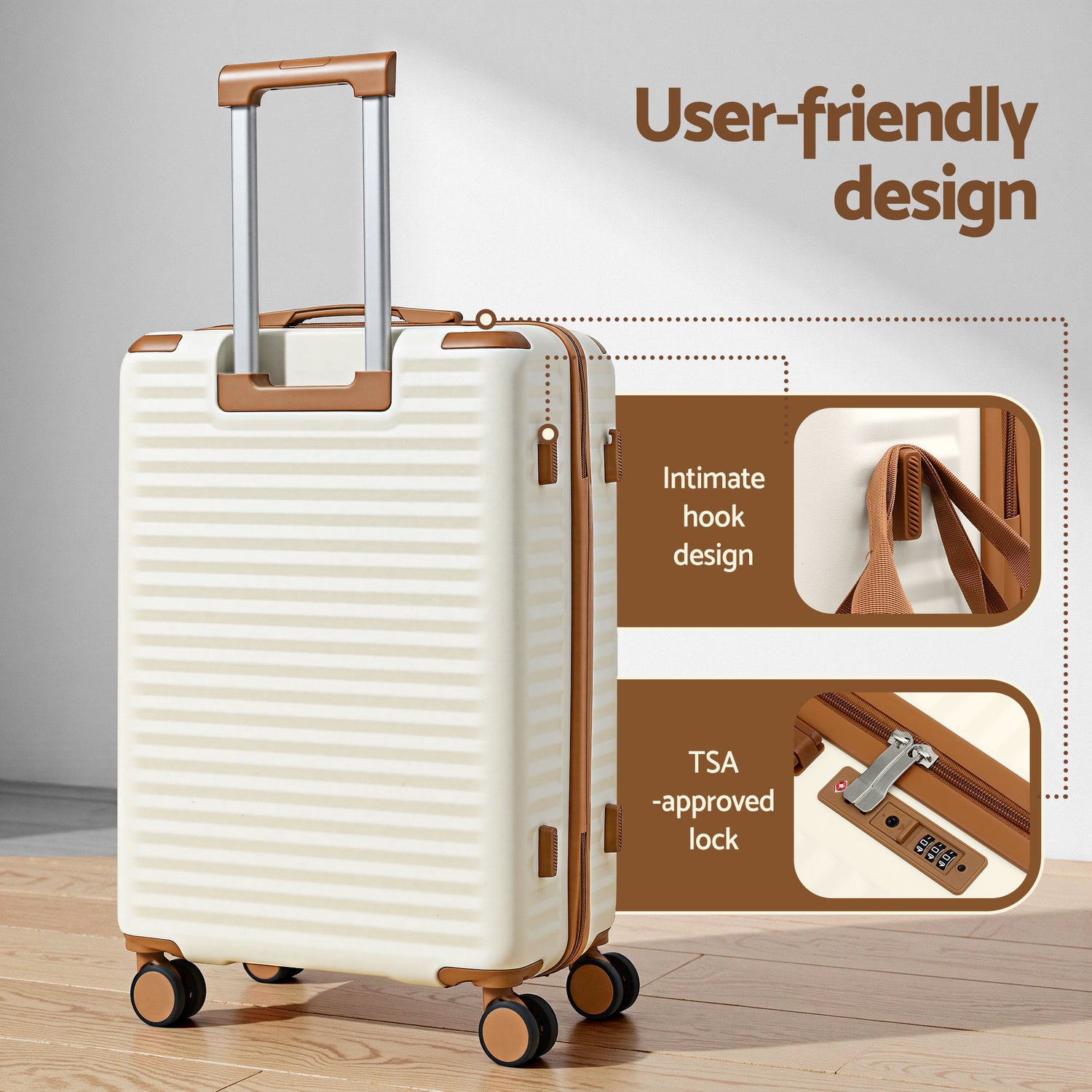 Wanderlite 5pcs Luggage Suitcase Set Trolley Travel TSA Lightweight Hard Case-Home &amp; Garden > Travel > Suitcases-PEROZ Accessories