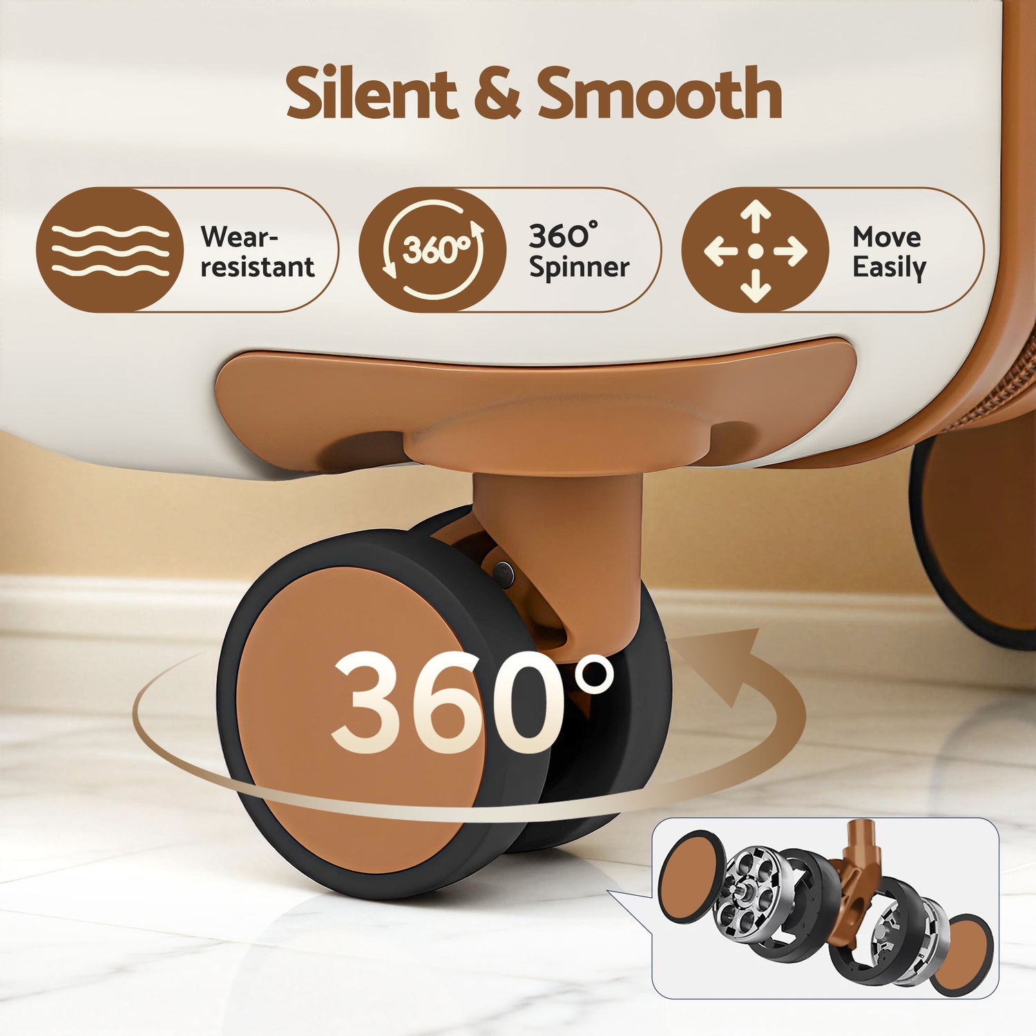 Wanderlite 5pcs Luggage Suitcase Set Trolley Travel TSA Lightweight Hard Case-Home &amp; Garden > Travel > Suitcases-PEROZ Accessories