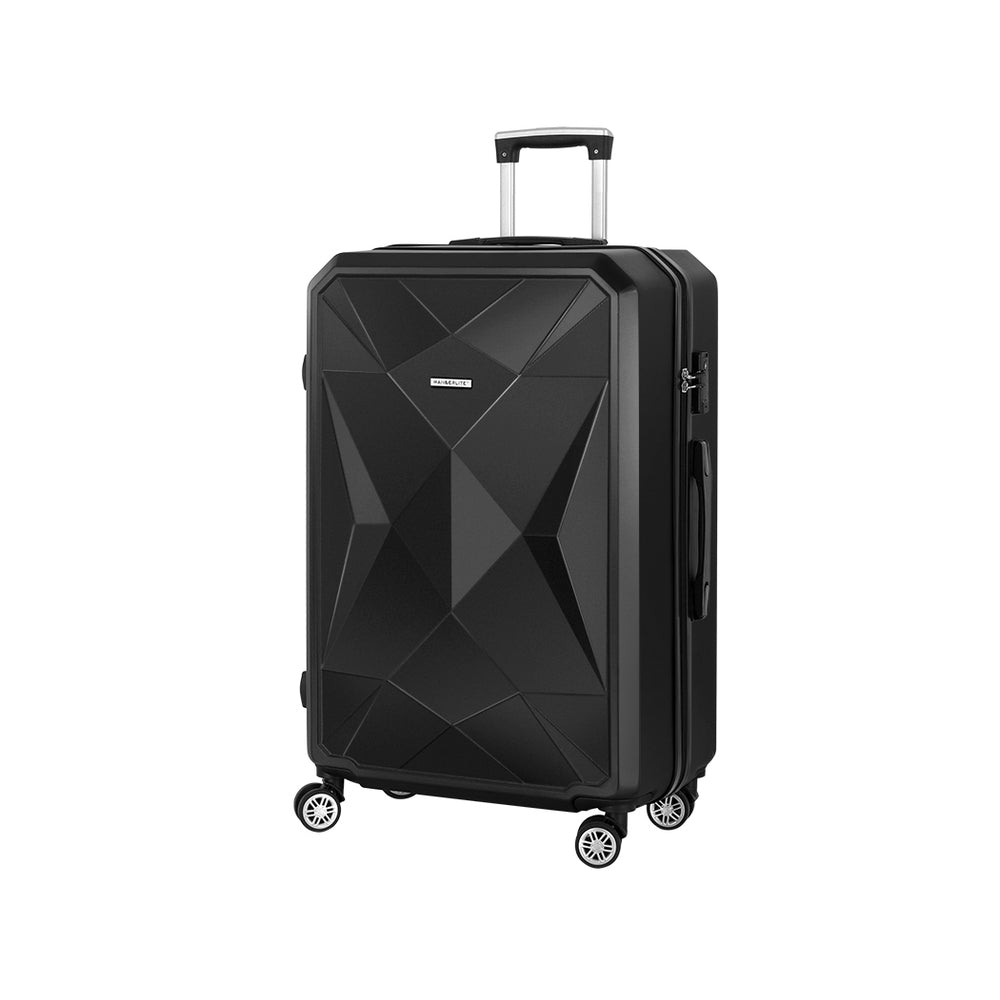 Wanderlite 28&quot; 75cm Luggage Trolley Travel Suitcase Carry On Storage TSA Hardshell Black-Home &amp; Garden &gt; Travel &gt; Suitcases-PEROZ Accessories