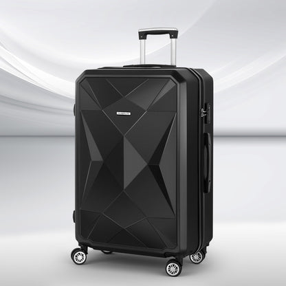 Wanderlite 28&quot; 75cm Luggage Trolley Travel Suitcase Carry On Storage TSA Hardshell Black-Home &amp; Garden &gt; Travel &gt; Suitcases-PEROZ Accessories