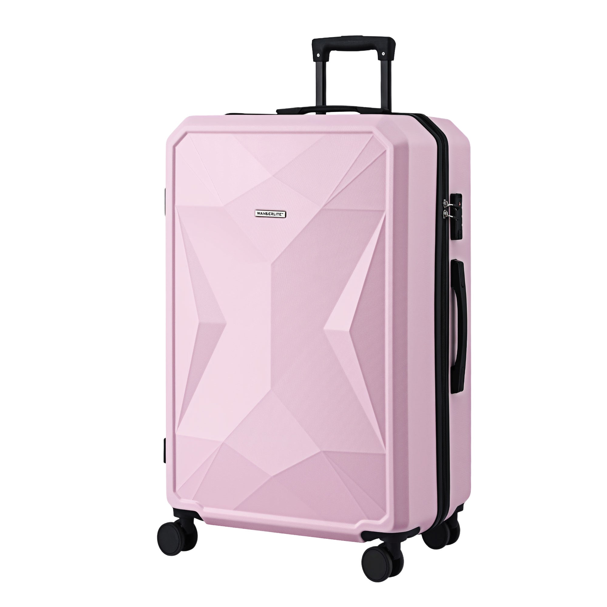 Wanderlite 28" Luggage Suitcase Trolley Travel Lightweight TSA Hardshell Pink-Home &amp; Garden > Travel > Suitcases-PEROZ Accessories