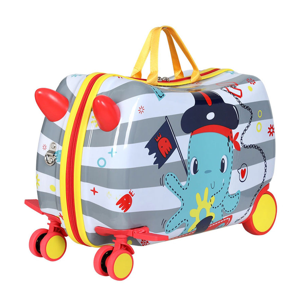Wanderlite 17&quot; Kids Ride On Luggage Children Suitcase Trolley Travel Octopus-Home &amp; Garden &gt; Travel &gt; Suitcases-PEROZ Accessories