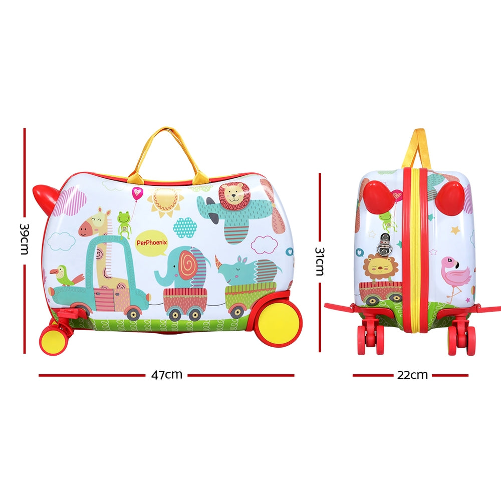 Wanderlite 17&quot; Kids Ride On Luggage Children Suitcase Trolley Travel Zoo-Home &amp; Garden &gt; Travel &gt; Suitcases-PEROZ Accessories