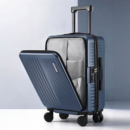 Wanderlite 20" Luggage Suitcase Front Pocket Travel Carry On Dual TSA Navy-Home &amp; Garden > Travel > Suitcases-PEROZ Accessories
