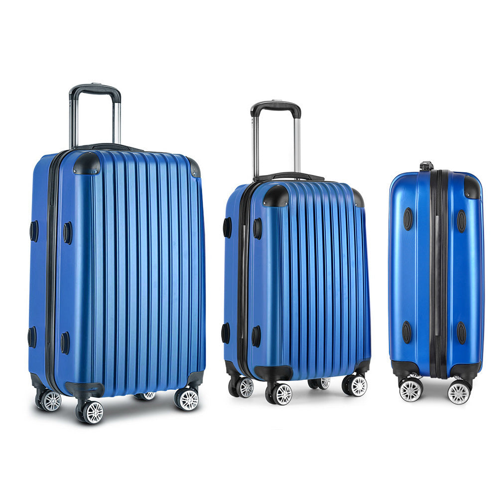 Wanderlite 3pcs LuggageTrolley Set Travel Suitcase Storage Organiser Carry On Hard Case TSA Lightweight Blue-Luggage-PEROZ Accessories