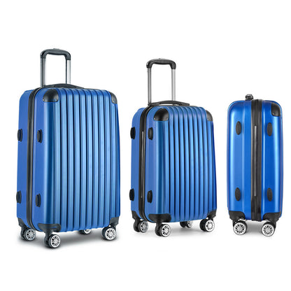 Wanderlite 3pcs LuggageTrolley Set Travel Suitcase Storage Organiser Carry On Hard Case TSA Lightweight Blue-Luggage-PEROZ Accessories
