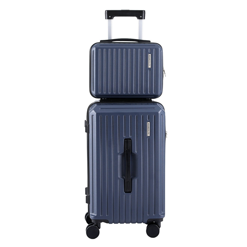 Wanderlite 2pcs Trunk Luggage Suitcase Travel Carry On TSA Lock 12&quot; 20&quot; Navy-Home &amp; Garden &gt; Travel &gt; Suitcases-PEROZ Accessories