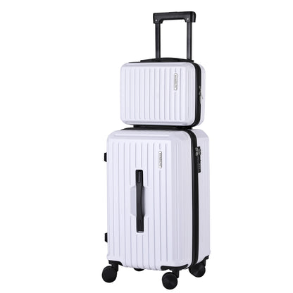 Wanderlite 2pcs Trunk Luggage Suitcase Travel Carry On TSA Lock 12" 20" White-Home &amp; Garden > Travel > Suitcases-PEROZ Accessories
