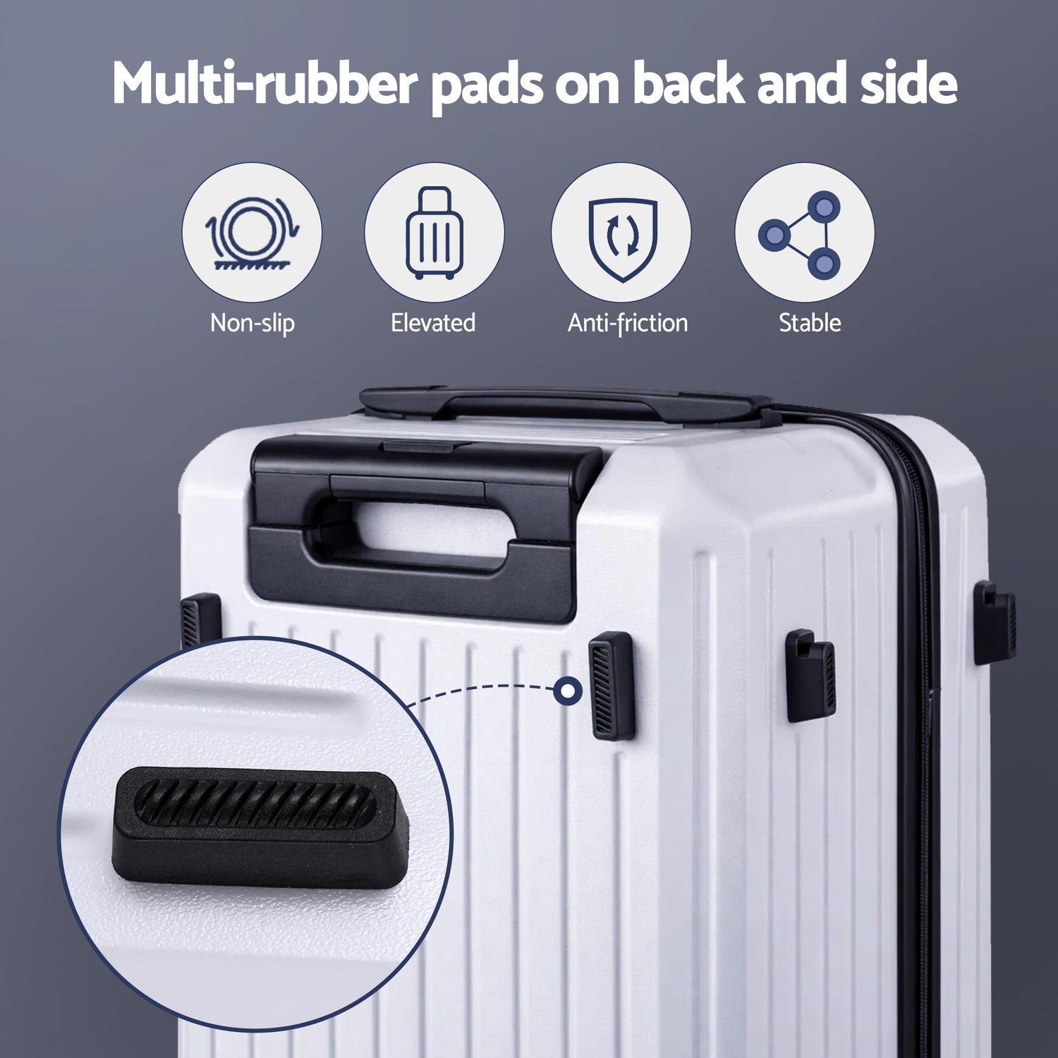 Wanderlite 2pcs Trunk Luggage Suitcase Travel Carry On TSA Lock 12" 20" White-Home &amp; Garden > Travel > Suitcases-PEROZ Accessories