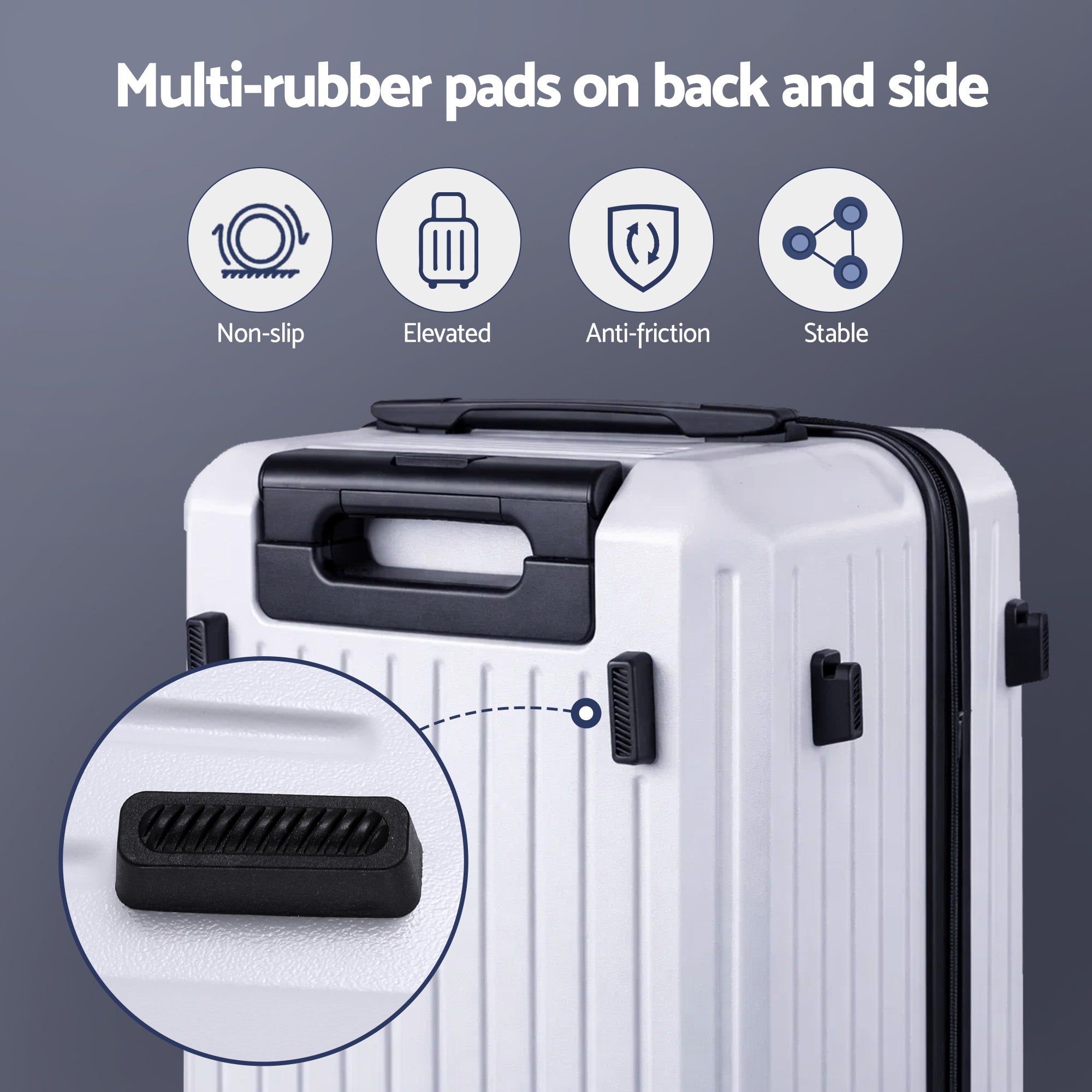 Wanderlite 2pcs Trunk Luggage Suitcase Travel Carry On TSA Lock 12" 20" White-Home &amp; Garden > Travel > Suitcases-PEROZ Accessories